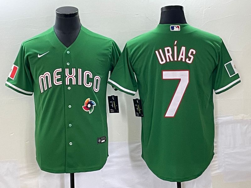 Men 2025 World Cup Mexico #7 Urias Green Nike MLB Jersey style 318